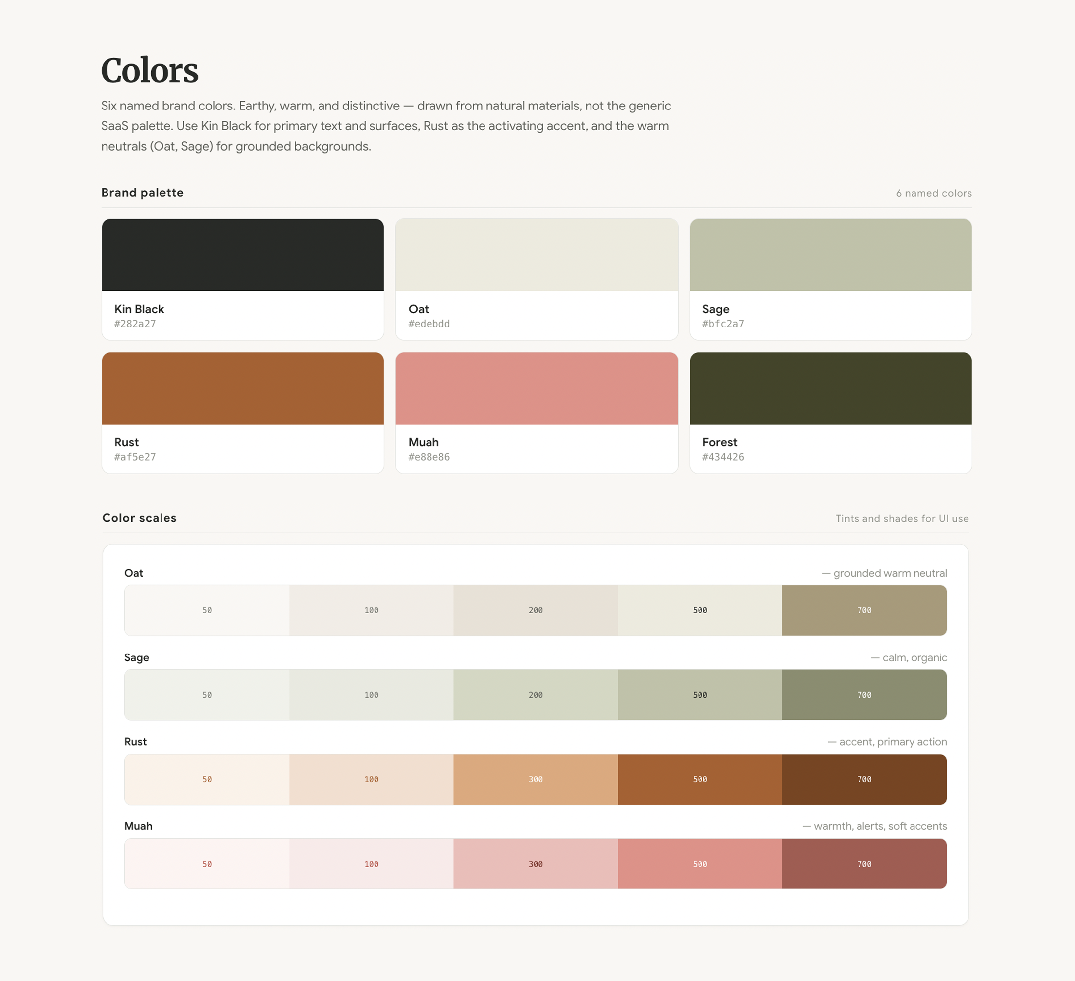 Kin color palette
