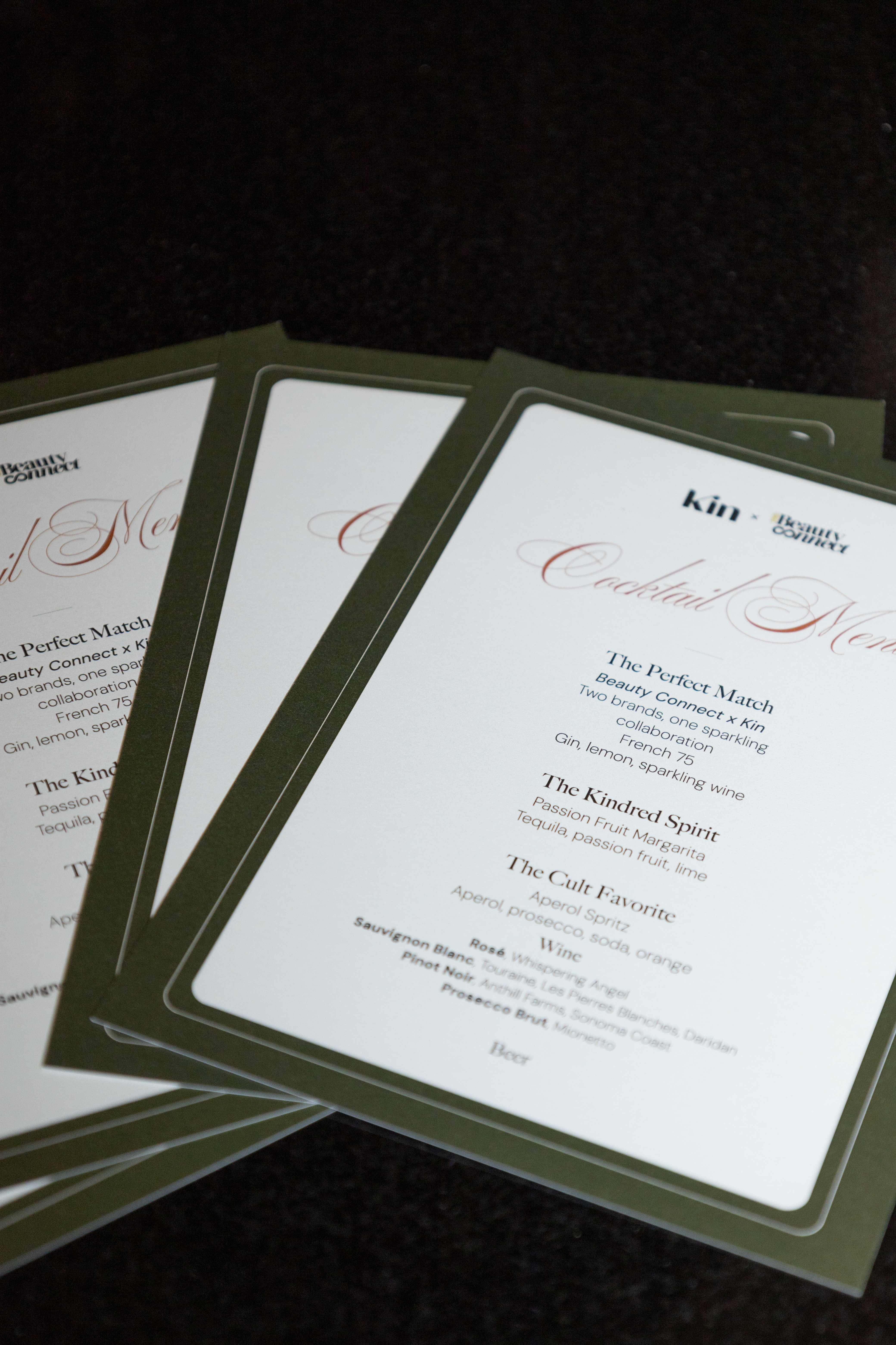 Launch party menu detail